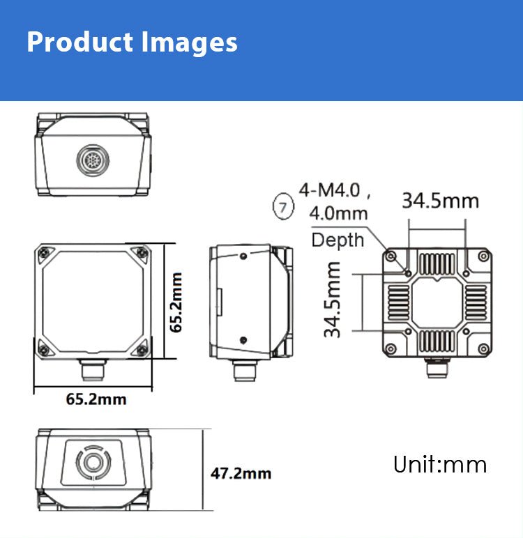 RiCODE  IP67 Fixed QR Code Scanner 2D Ethernet Industrial Fixed Barcode Scanner for Conveyor Assembly Line Logistic Sorter