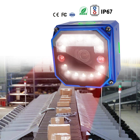 RiCODE  IP67 Fixed QR Code Scanner 2D Ethernet Industrial Fixed Barcode Scanner for Conveyor Assembly Line Logistic Sorter